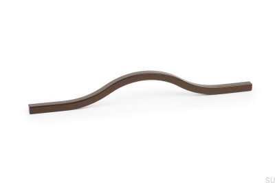 Poignée de meuble allongée Brave 192 Aluminium Métallisé Marron