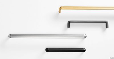 Poignée de meuble allongée Lines 320 Nickel Brossé