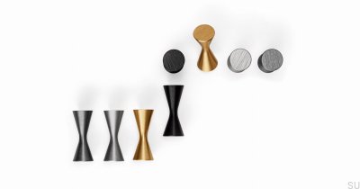Bouton de meuble Diabolo en aluminium brossé doré