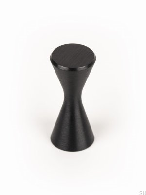Bouton de meuble Diabolo en aluminium brossé noir
