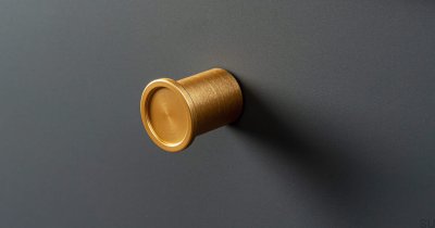 Bouton de meuble Rond Aluminium Doré Brossé