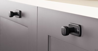 Bouton de meuble avec rondelle Firm Metal Noir