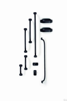 Poignée de meuble allongée Firm 64 Metal Black