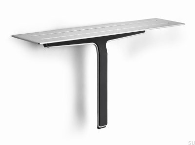 Étagère de salle de bain avec raclette pour verre et cabine de douche 7010 Brushed Steel