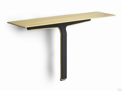 Étagère de salle de bain avec raclette pour verre et cabine de douche 7012 Revêtement PVD Or