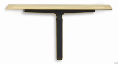 Étagère de salle de bain avec raclette pour verre et cabine de douche 7012 Revêtement PVD Or