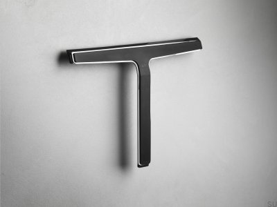 Raclette à eau pour vitres et cabines de douche 7031 Noir avec Acier Poli