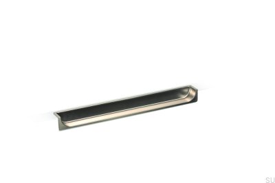 Poignée de meuble encastrée Hide 90, nickel brossé
