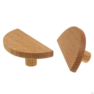 Poignée de meuble Basic Semicircular 40 Bois Chêne - Huile Incolore Semi-mat Set de 2 pcs.