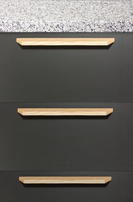 Poignée de meuble allongée Barcco 320 en bois de hêtre non verni