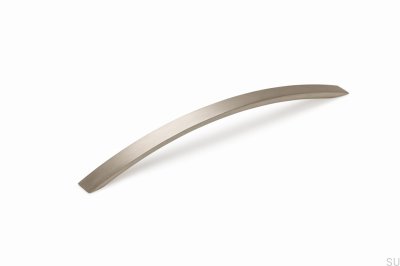 Poignée de meuble allongée Arko 192 en aluminium argent brossé