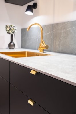 Poignée de meuble Side 40 Aluminium Gold Brushed edge