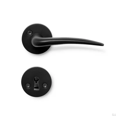 Poignée de porte en métal Skagen noir mat standard scandinave