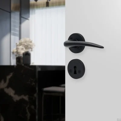 Poignée de porte en métal Skagen noir mat standard scandinave