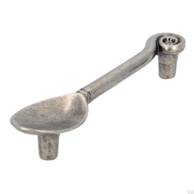 Poignée de meuble allongée 1052 96 Spoon Antique Silver