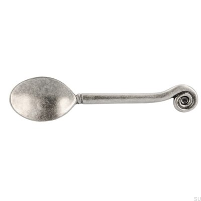 Poignée de meuble allongée 1052 96 Spoon Antique Silver