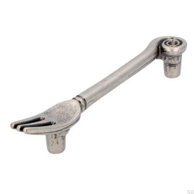 Poignée de meuble allongée 1051 96 Fork Antique Silver