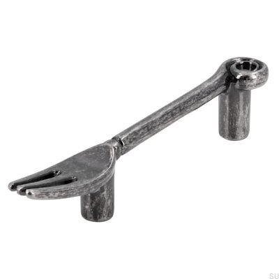 Poignée de meuble allongée 1051 64 Fork Antique Silver