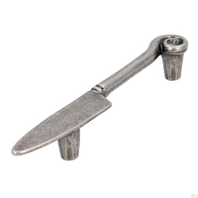 Manche de meuble allongé 1053 96 Couteau Argent Antique
