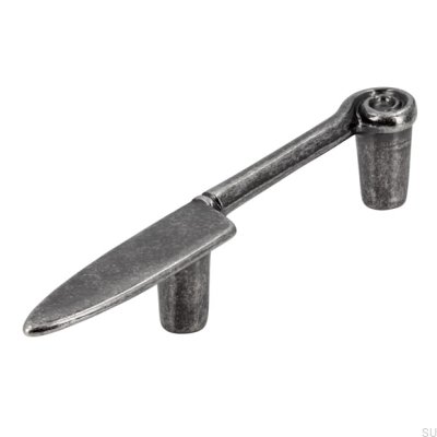 Manche de meuble allongé 1053 64 Couteau Argent Antique