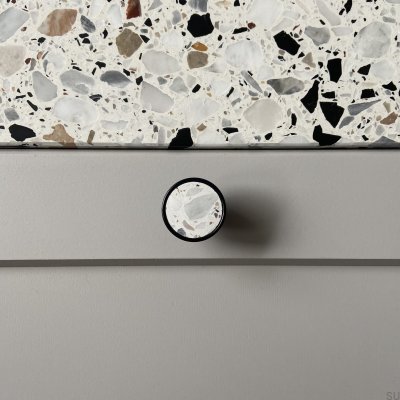 Bouton de meuble Marbelo M Acier noir Terrazzo