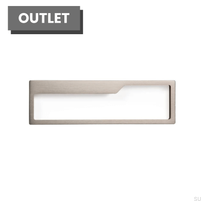 Poignée de meuble encastrée Pocket 192 Nickel brossé et blanc