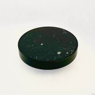 Bouton de meuble Marbelo XL, acier noir, marbre noir