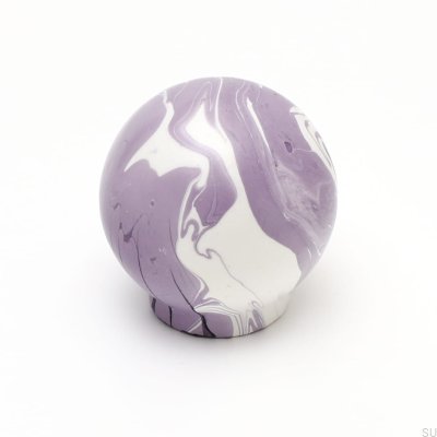Bouton de meuble Ren Blanc Aubergine 35 Bois Hêtre