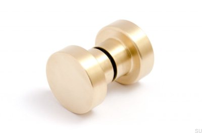 Bouton de porte double face Dot 30 laiton brossé non laqué