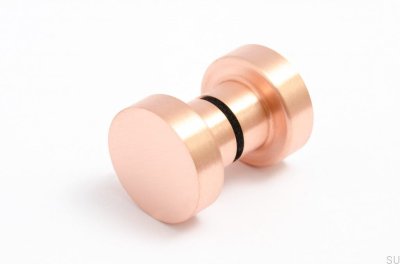 Bouton de porte double face Dot 30, cuivre brossé non peint