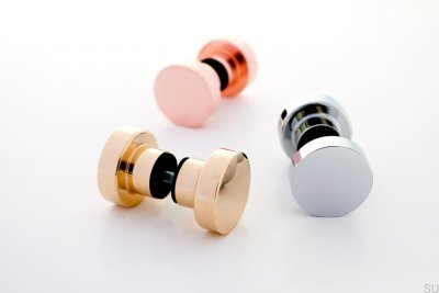 Bouton de porte double face Dot 30, cuivre brossé non peint