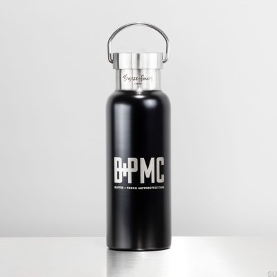 Gourde isotherme pour moto 500 ml, acier noir