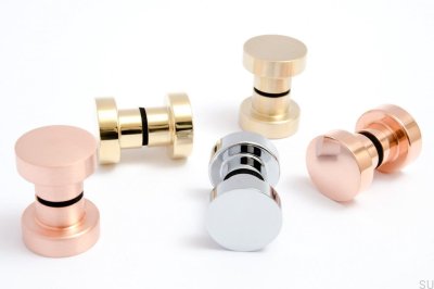 Bouton de porte double face Dot 50 en aluminium brossé