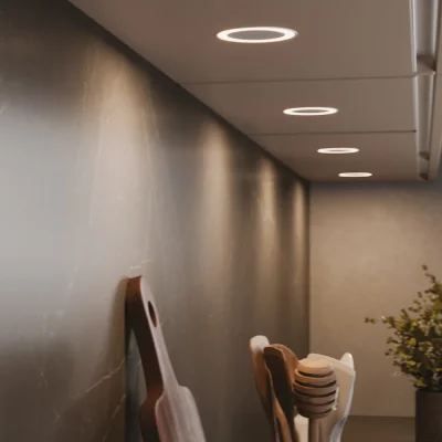 Spot LED avec couvercle Holl D-M Acier brossé