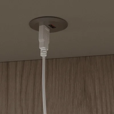 Connecteur USB Subby Encastré 20W/24V Acier Brossé