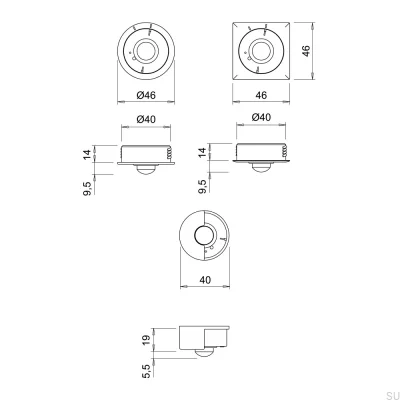 Détecteur de mouvement pour éclairage IR-Sensor PIR WI-XD X-Driver Aluminium