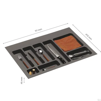 Range-couverts Classic 800 mm Gris foncé