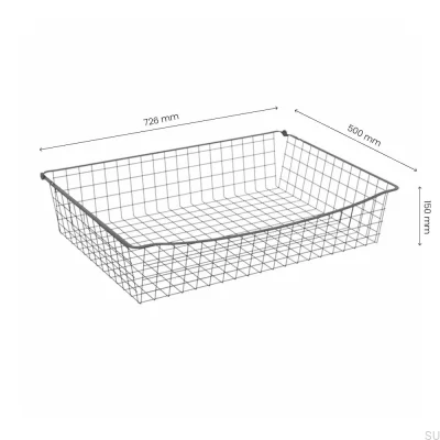 Corbeille fil 150/800 mm Gris foncé