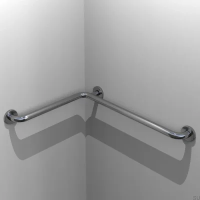 Barre de douche horizontale angulaire en acier