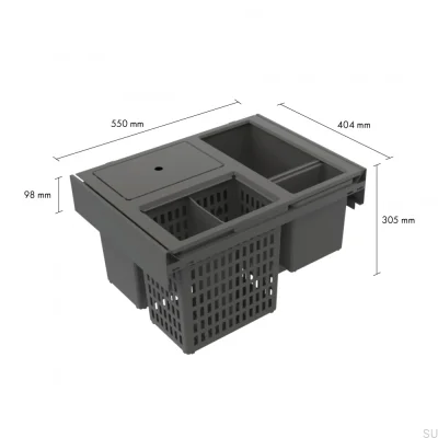 Système de tri des déchets Hide 600 Eco Gris foncé