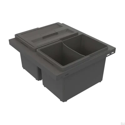 Système de tri des déchets Cube Basic Low 400 Gris foncé