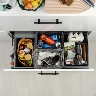 Système de tri des déchets Cube Compact 800 Eco Gris foncé