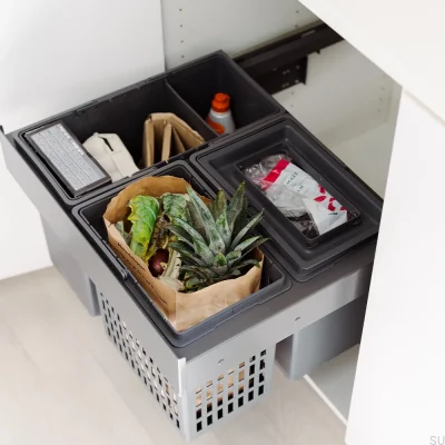 Système de poubelle Select Side 600 Eco Gris foncé