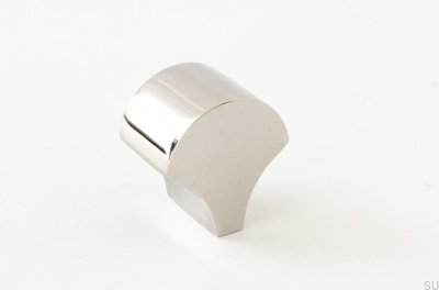 Bouton de meuble Feather 28 en acier inoxydable poli