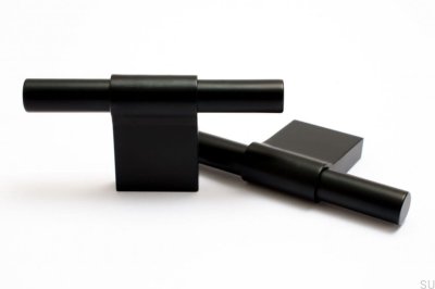 Poignée de meuble T-Bar Line 12 Aluminium noir