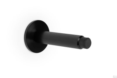 Pied Butoir de porte mural Arpa Aluminium Noir Brossé