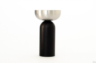 Support mural Kokeshi Mix 3052 en aluminium noir et acier brossé