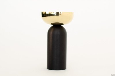 Support mural Kokeshi Mix 3052 en aluminium noir avec laiton poli non laqué