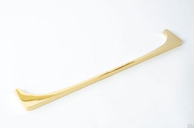 Poignée de meuble rectangulaire Bridge 224. Laiton poli.