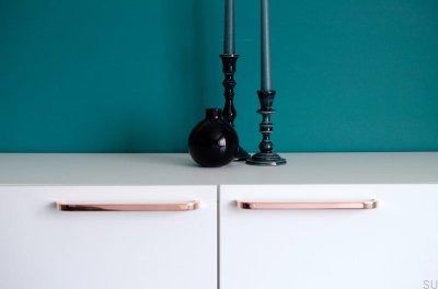 Poignée de meuble élancée Slim 224 Cuivre Poli Non Peint